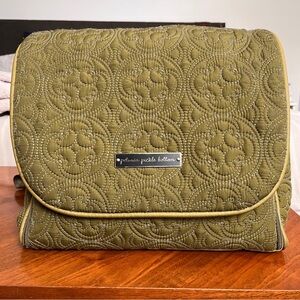 Vintage Embroidered Petunia Picklebottom Diaper Bag in Green